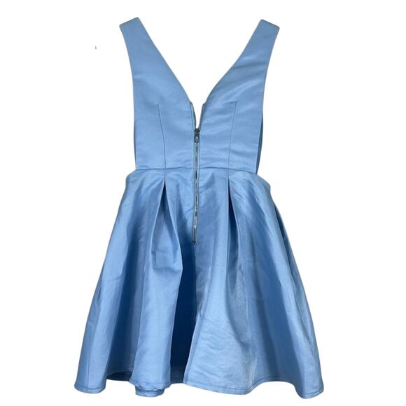 Lulus Skater Dress Womens XS Pastel Blue V-Neck Box Pleated Coquette Flirty - Picture 6 of 8